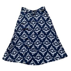 Talbots  Blue and White Ikat Skirt 8 Petite